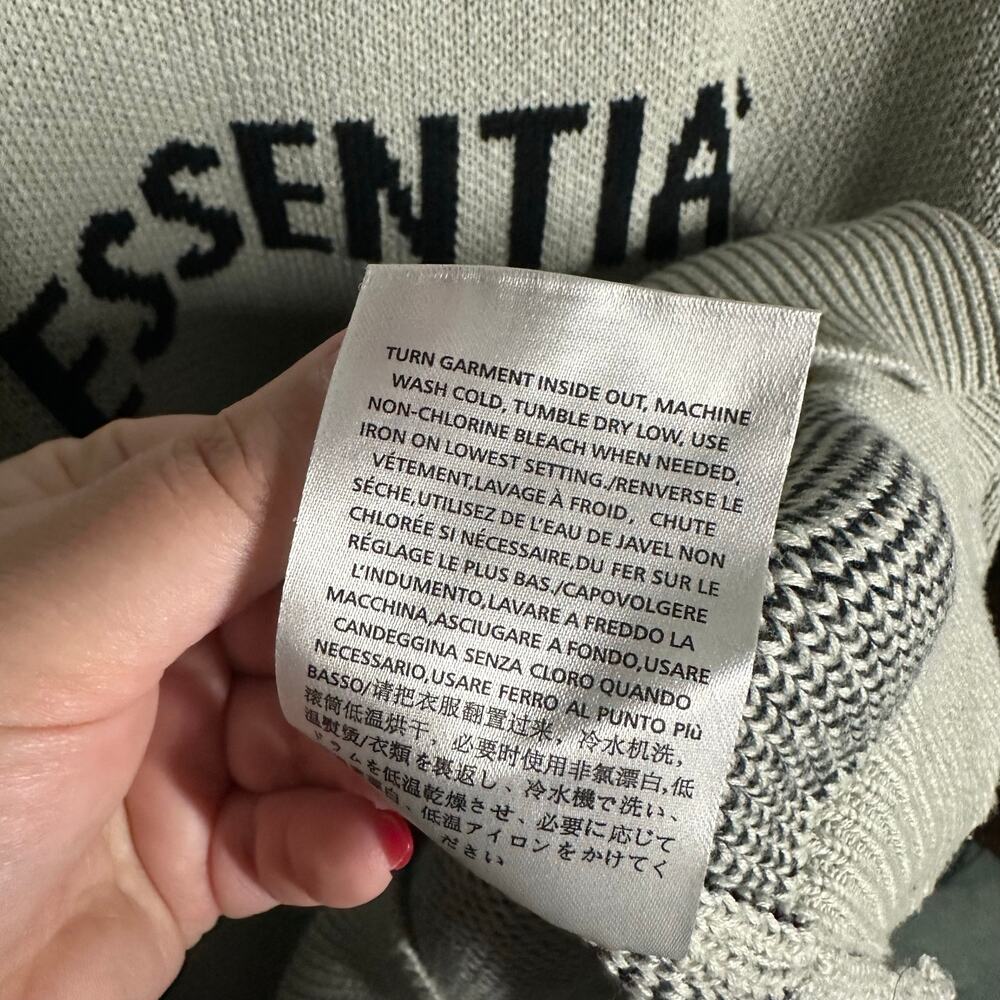 Fear of God Essentials Men's FW21 Knit Pullover Sweater Green Concrete Size XXL - Picture 12 of 16